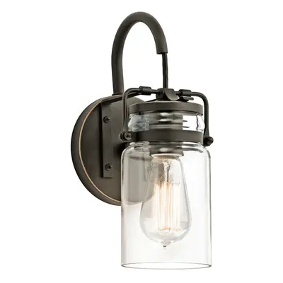 Wall Light Vintage Style Canning Jars Clear Glass Shade Olde Bronze LED E27 60W