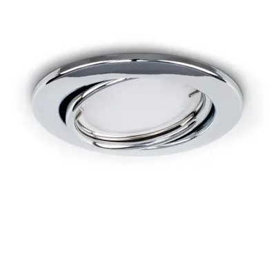 Pack of Fire Rated Polished Chrome Tiltable GU10 Recessed Ceiling Downlights - Complete with 5w 