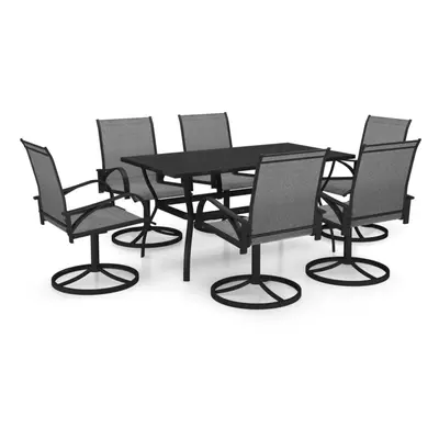 vidaXL Garden Dining Set Piece Textilene and Steel Table and Chairs Outdoor