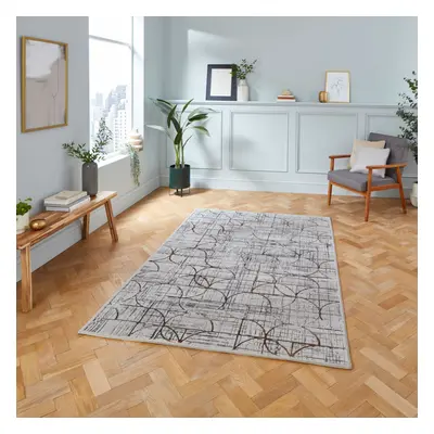 (Grey / Multi) Think Rugs Creation G2851 Abstract High Density Pile Rug