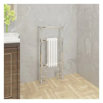 WarmeHaus Traditional Victorian 952x479mm Heated Towel Rail Bathroom Radiator Chrome & White