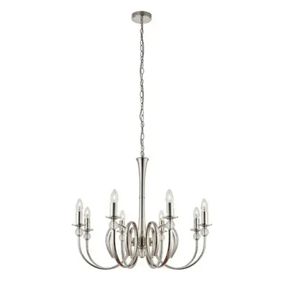 Luxury Hanging Ceiling Pendant Light Bright Nickel & Crystal Lamp Chandelier