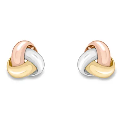 Jewelco London 9ct Colour Gold Russian Love Knot Stud Earrings - ERNR02717