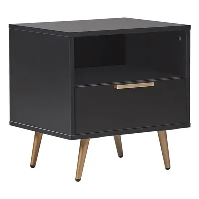 1 Drawer Bedside Table INDIO Black