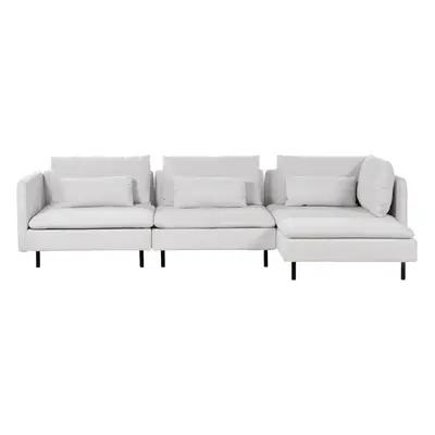 Left Hand Modular Fabric Corner Sofa Grey EGERIS