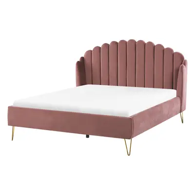 Bed Velvet AMBILLOU x cm (EU King Size) Pink