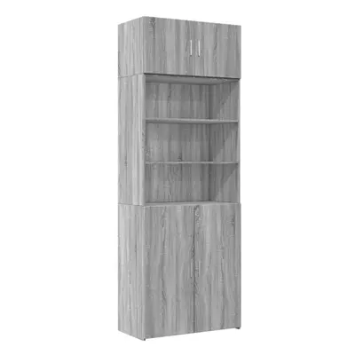 (grey sonoma) vidaXL Storage Cabinet Hallway Side Cabinet Sideboard Black Engineered Wood