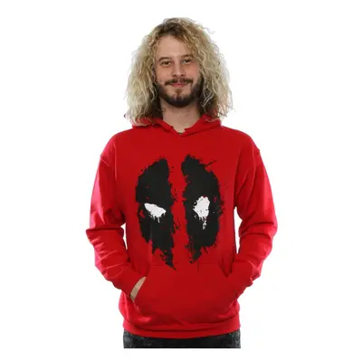 (XXL, Cherry Red) Deadpool Mens Splat Face Cotton Hoodie