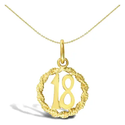 Jewelco London Ladies Solid 9ct Yellow Gold Birthday Rope Ring Charm Pendant - JPD195