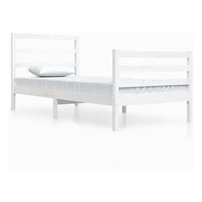 (white, x cm) vidaXL Solid Wood Pine Bed Frame Wooden Bedstead Bed Base Multi Colours/Sizes