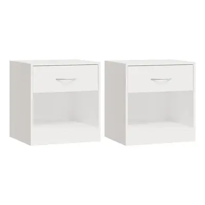 (High gloss white) vidaXL 2x Bedside Cabinets with Drawer Nightstand Bedroom Table Multi Colours