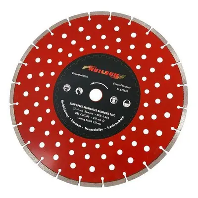 14" 350mm 25.4mm Centre Diamond Cutting Disc With Holes, Silent Cut (CT0930)