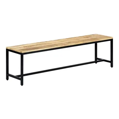 vidaXL Solid Rough Mango Wood Dining Bench 160cm Hall Kitchen Dinner Seat