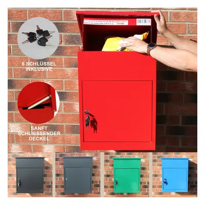 (Grey) Parcel Drop Box Delivery Post Box Medium Lockable