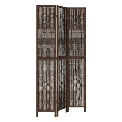 vidaXL Room Divider Panels Privacy Screen Dark Brown Solid Wood Paulownia