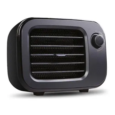 (Black, UK) Mini Household Desktop Electric Heater PTC Wide Angle Fast Heating Convective Air Du