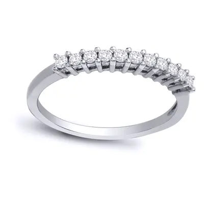 (O) Jewelco London Ladies Solid 9ct White Gold Claw Set Round H I1 0.22ct Diamond Dainty Stone H