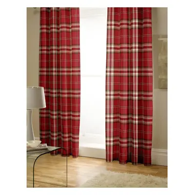 Catherine Lansfield Kelso Easy Care Pencil Pleat Curtains Red, 66x72 Inch