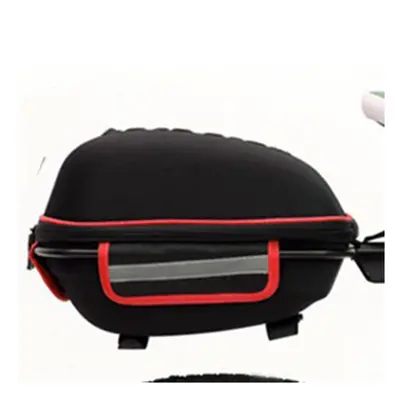 (Black + Red) Bicycle Drop-proof Large Capacity Rack Bag Free Waterproof Cover