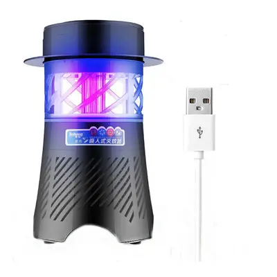 (Black) 3W Electronic Mosquito Killer Lamp USB Insect Killer Lamp Bulb Pest Trap Light For Campi