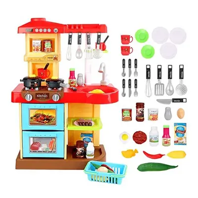 deAO Toddler Kitchen Playset My Little Chef With Accessories Role Playing Game for Children (RED