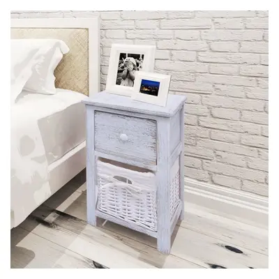 vidaXL Bedside Cabinet Wood White Bedroom Nightstand Side Table Furniture