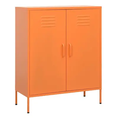 vidaXL Storage Cabinet Orange Steel Living Room Sideboard Cupboard Bookcase