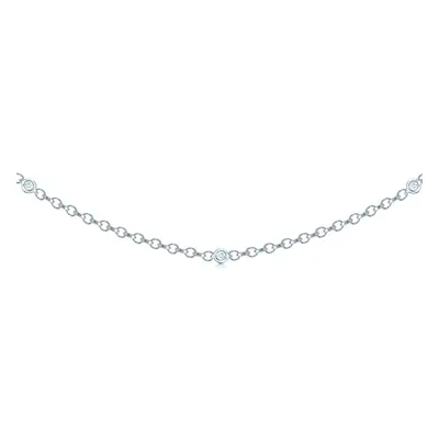 (18) Jewelco London Ladies Solid 18ct White Gold Rub Over Set Round G SI1 Diamond By The Inch Et