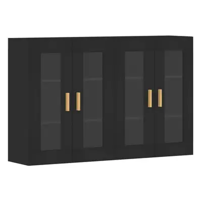 vidaXL Wall Mounted Cabinets Bathroom Cabinet pcs Black Engineered Wood