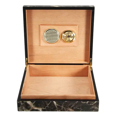 Black Cedar Wooden Storage Case Humidor Box With Humidifier Hygrometer