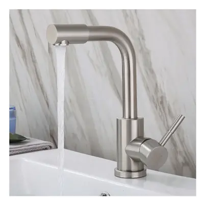 Stainless Steel Bathroom Basin Faucet Rotate Single Handle Single Hole Lead Free Hot And Cold Mi