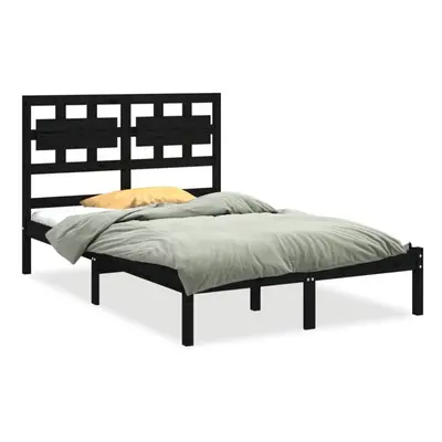 (black, x cm) vidaXL Bed Frame Bed Base Bedstead Bedroom Mattress Foundation Solid Wood