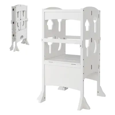 Kids' Kitchen Step Stool Wooden Folding Toddler Standing Safety Tower