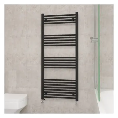 (1400x600mm, Black) NRG Straight Central Heating Towel Rail Bathroom Heated Rad Radiators Ladder