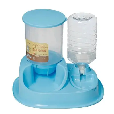 (Blue) Pet Water Dispenser Drinking Bottle Automatic Food Smart Feeder