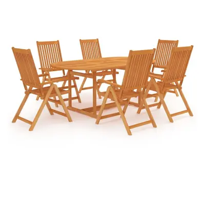 vidaXL Solid Teak Wood Garden Dining Set Piece Wooden Outdoor Furniture Set