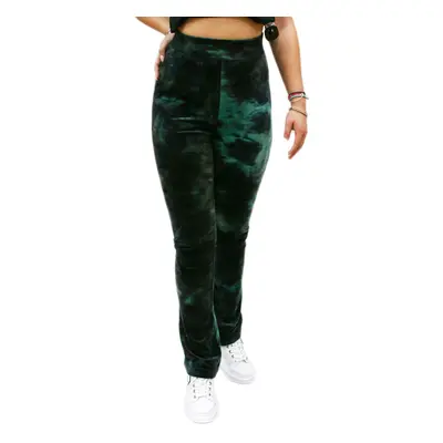 Juicy Couture Freya Tie Dye Velour Flared Green Trouser Bottoms