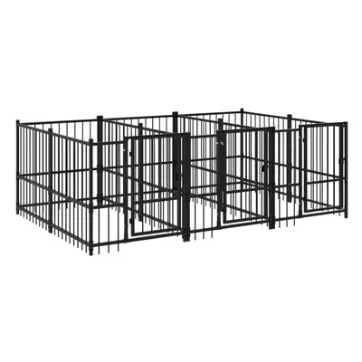 (291 x 193.5 x cm) vidaXL Outdoor Dog Kennel Steel Puppy Crate Pet Cage Enclosure Multi Sizes