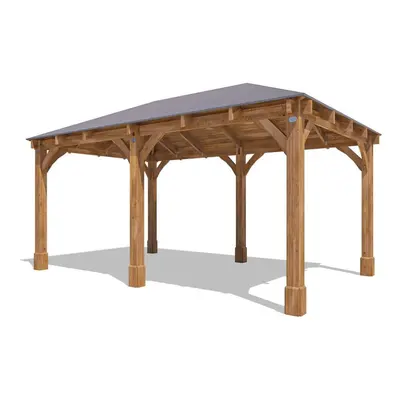 Dunster House Wooden Gazebo W5m x D3m Permanent Garden Gazebo Leviathan