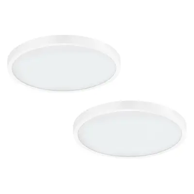 2 PACK Wall / Ceiling Light White 400mm Round Surface Mounted 25W LED 4000K