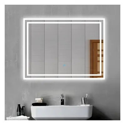 (600x500mm) Mirror for Bathroom with Demister Color Lights