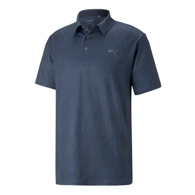 (L, Evening Sky) Puma Golf Mens Cloudspun Primary Moisture Wicking UPF 40+ Polo Shirt