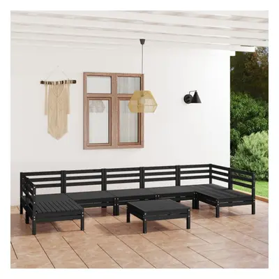 vidaXL Garden Lounge Set Outdoor Lounge Set Piece Black Solid Wood Pine