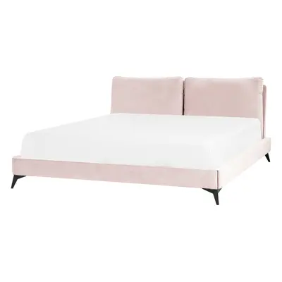 Bed MELLE x cm (EU Super King) Velvet Pastel Pink