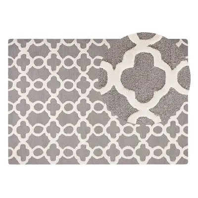 Wool Area Rug x cm Grey ZILE