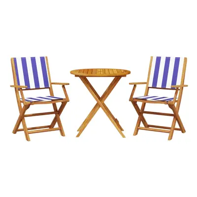 (blue and white, x cm) vidaXL Bistro Set Piece Outdoor Bar Set Blue and White Fabric and Solid W