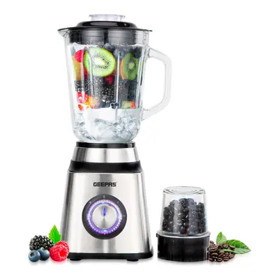 Geepas 500W in Food Jug Blender 1.5L Glass Jar Smoothie Blender with Coffee/Spice Grinder Mill M