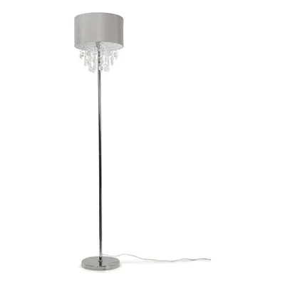 ValueLights Grey Floor Lamp Jewel Droplet Drum Shade Standing Lamp