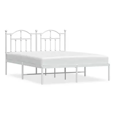 (white, x 190/with headboard) vidaXL Metal Bed Frame Bedroom Platform Bed Base Bedstead Mattress