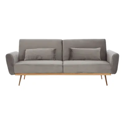 Premier Housewares Hatton Grey Velvet Sofa Bed